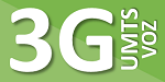 Icono decorativo de la tecnología 3G UMTS Voz