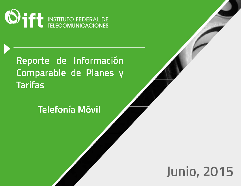Portada del Reporte de Información Comparable de Planes y Tarifas de telefonía móvil