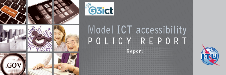 Encabezado Informe sobre un modelo de política en materia de accesibilidad a las TIC publicado en São Paulo, Brasil